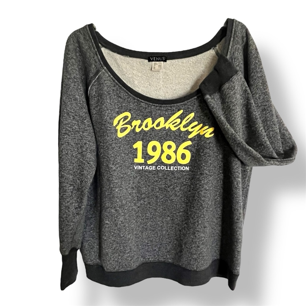 VENUS Brooklyn 1986 Off-Shoulder 80's Vintage Sweatshirt Perfect Condition NWOT - Picture 4 of 12
